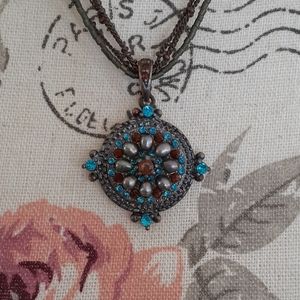 & Coldwater Creek bead and stone pendant necklace